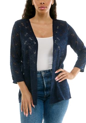 Nina Leonard Women's Three Quarter Sleeve Lace Bolero