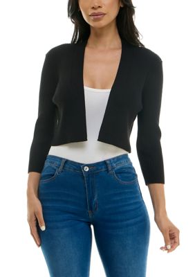 Nina Leonard Women's Casual Rib Bolero