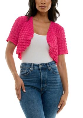 Nina Leonard Women's Curved edge bubble bolero, XL