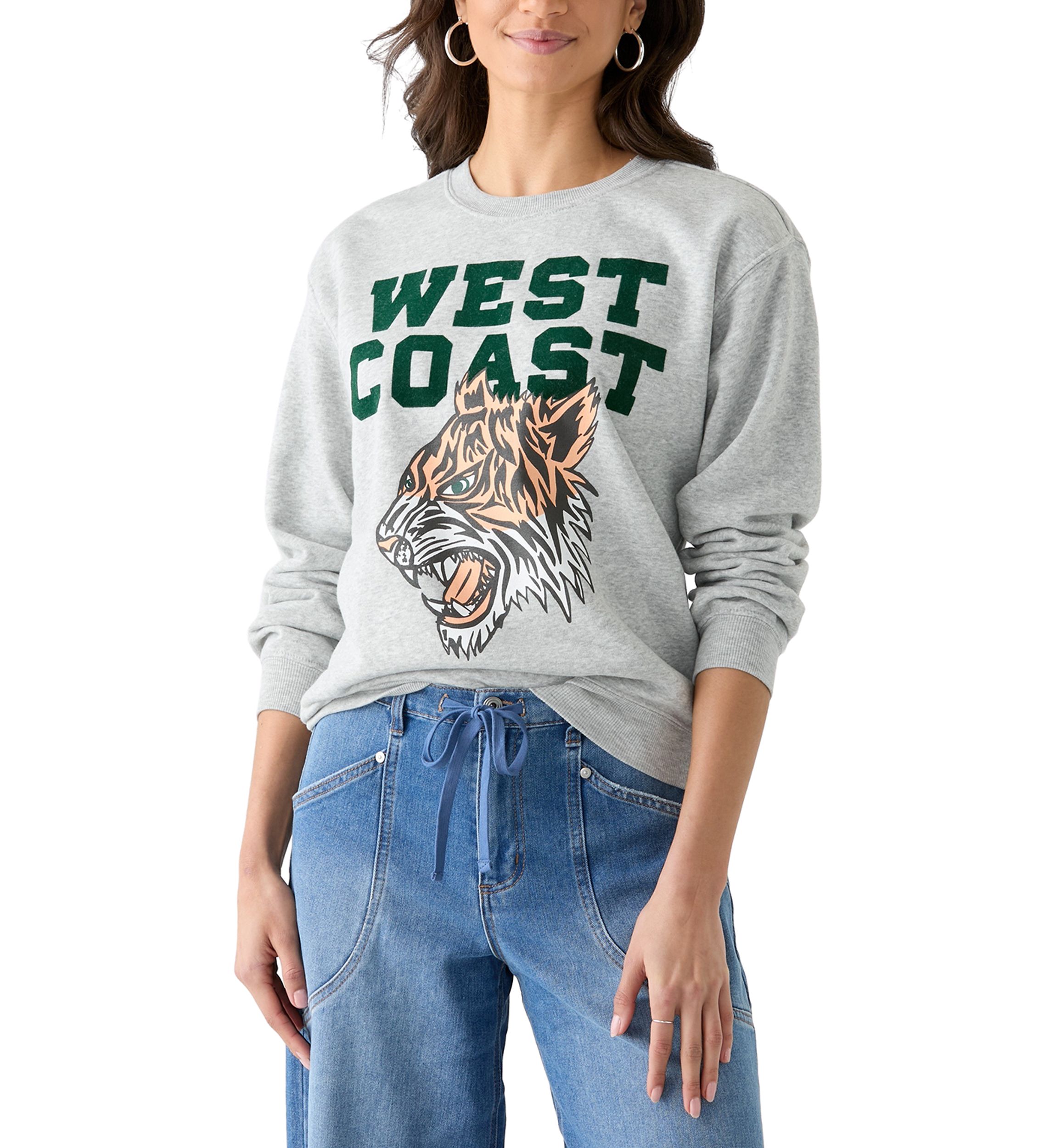 Womens Long Sleeve West Coast Boyfriend Pullover