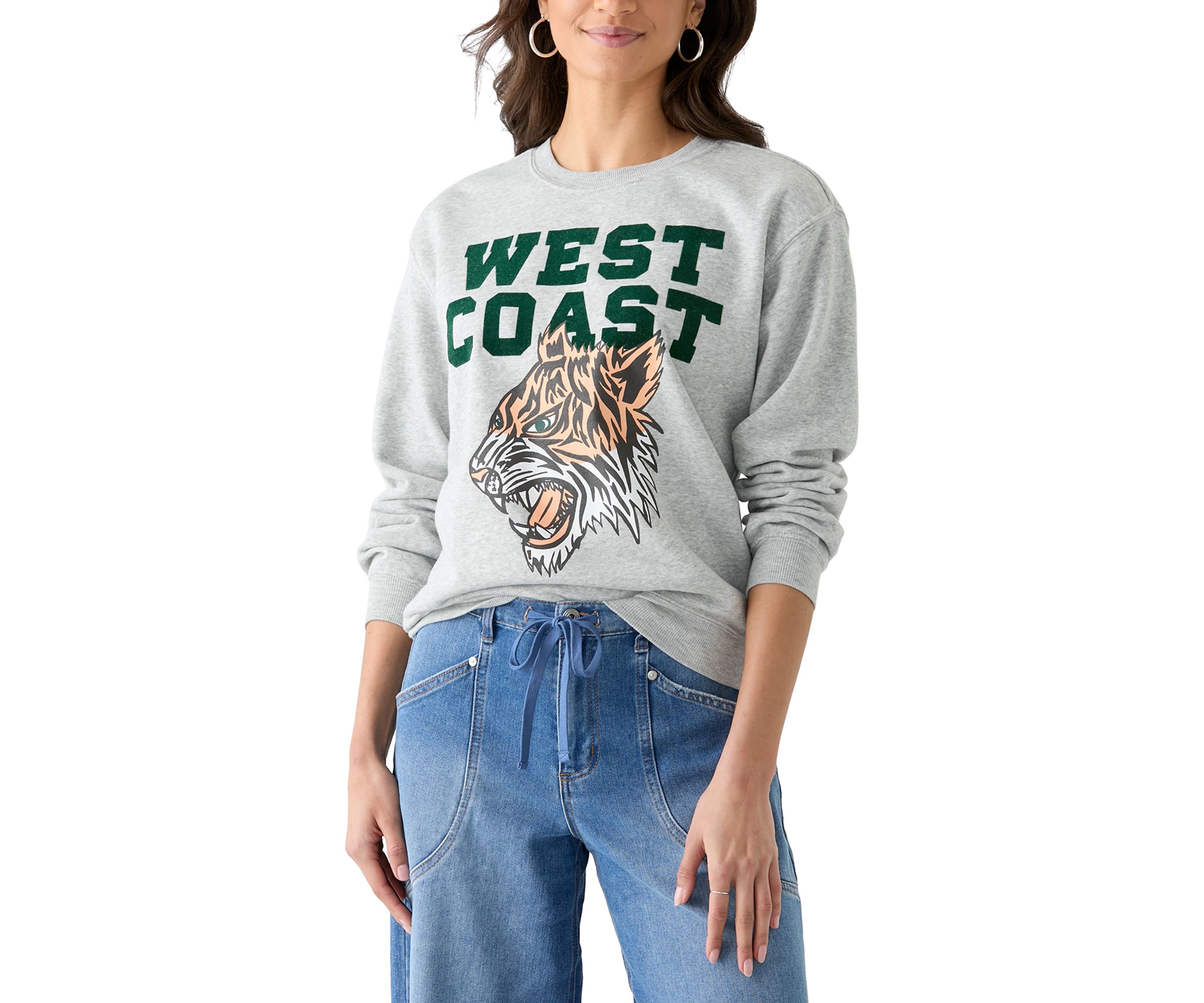 Womens Long Sleeve West Coast Boyfriend Pullover