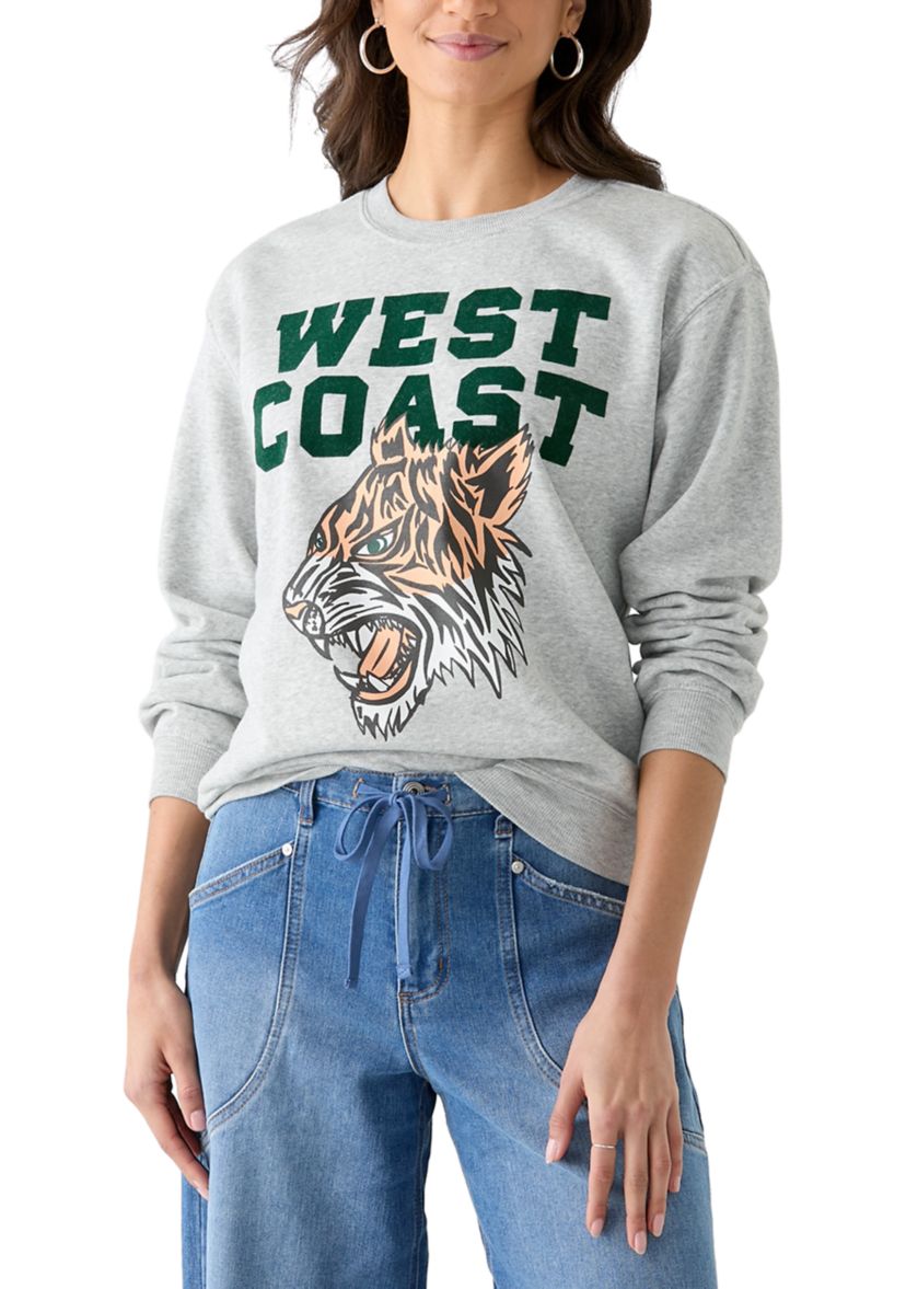 Womens Long Sleeve West Coast Boyfriend Pullover