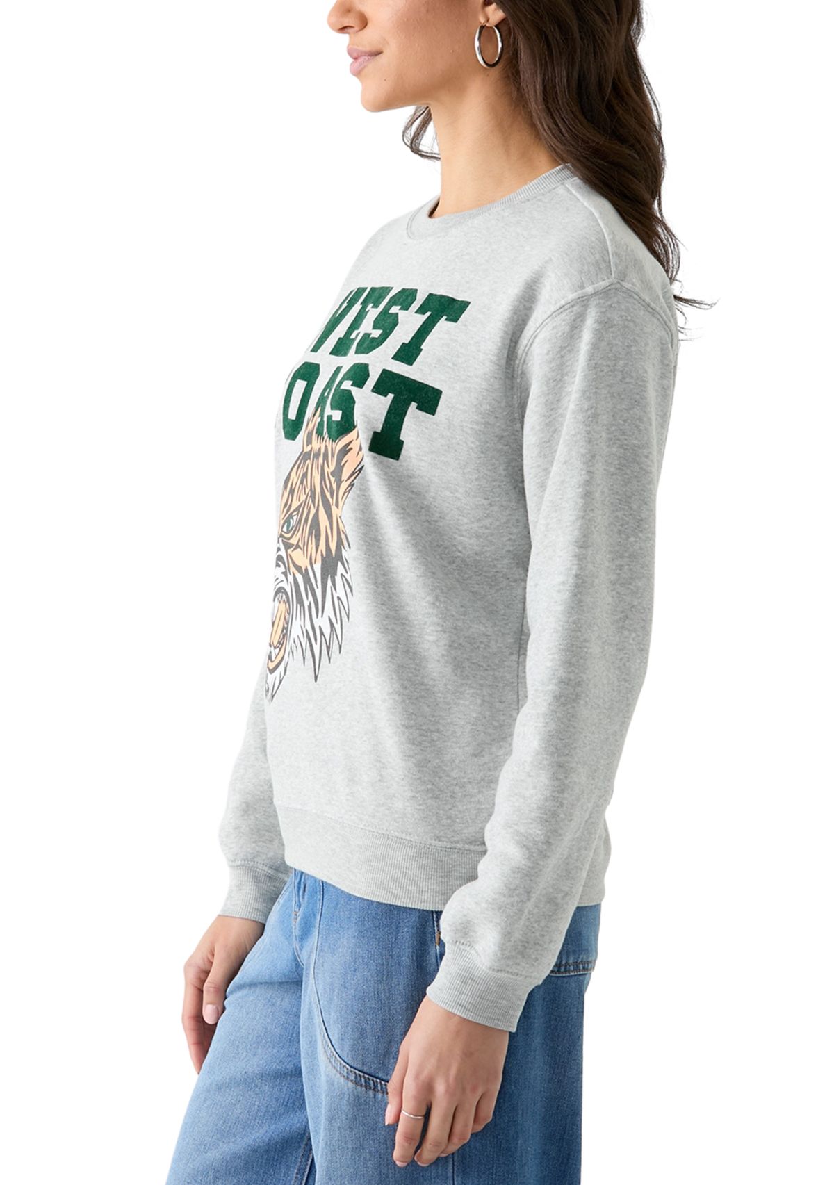 Womens Long Sleeve West Coast Boyfriend Pullover
