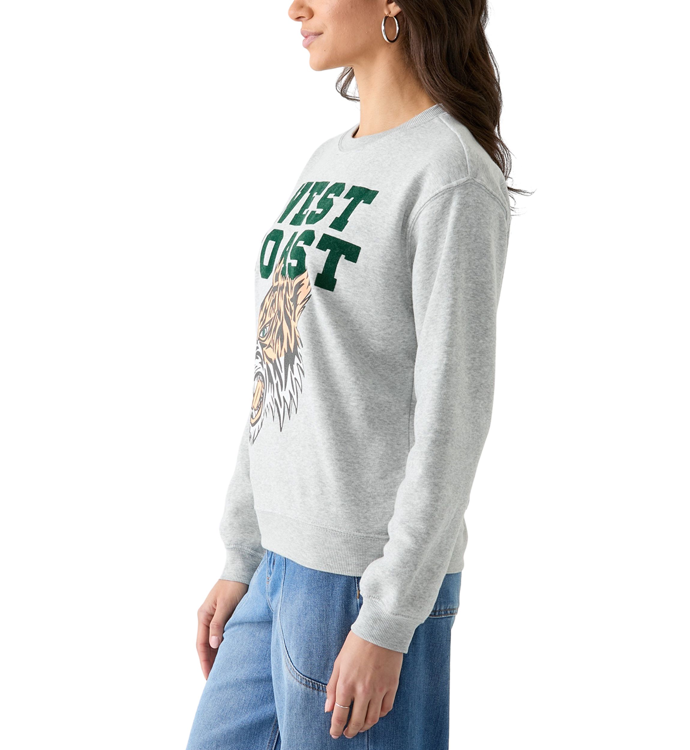 Womens Long Sleeve West Coast Boyfriend Pullover