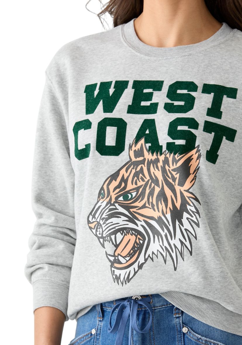 Womens Long Sleeve West Coast Boyfriend Pullover
