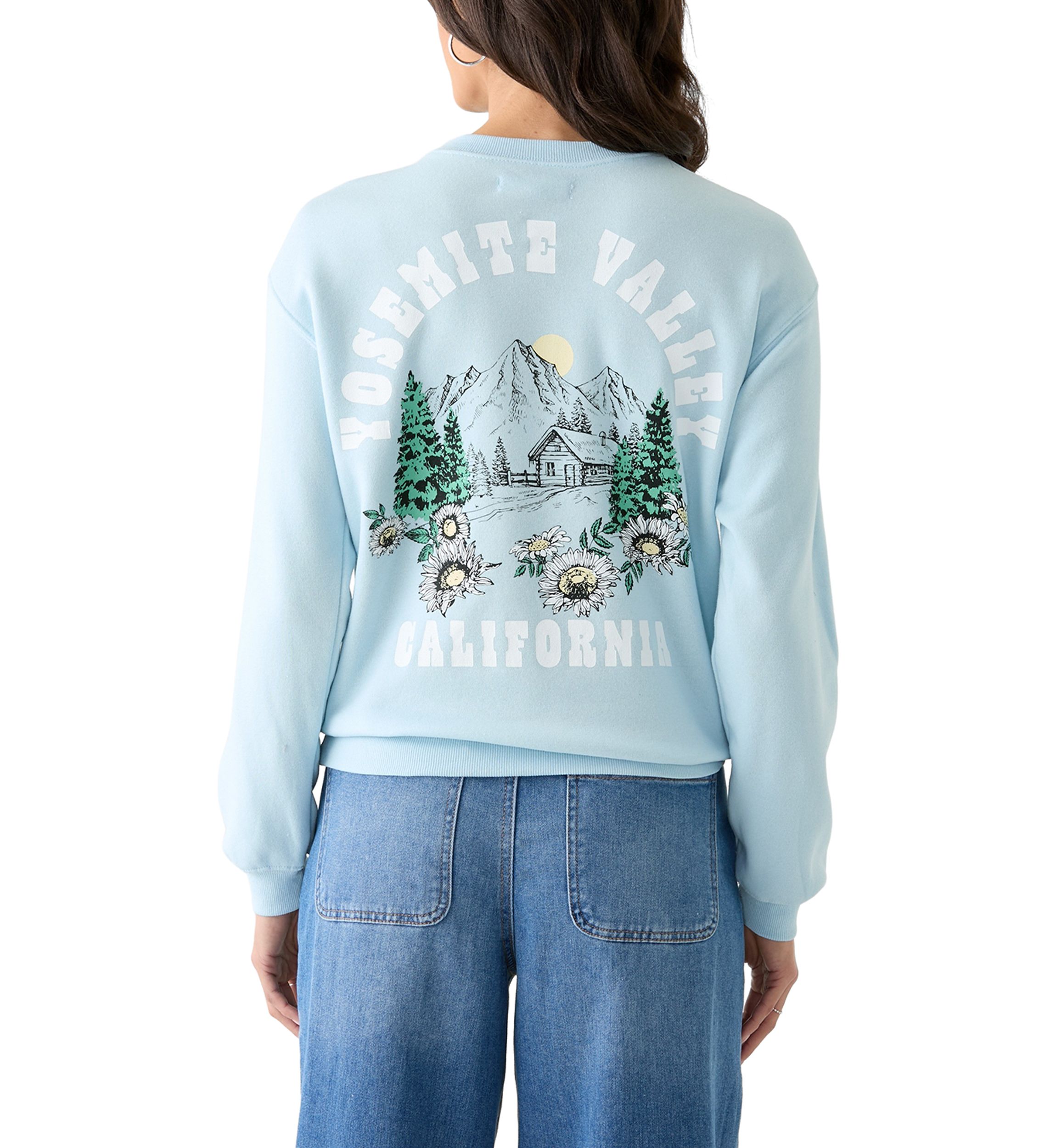 Womens Long Sleeve Yosemite Graphic Boyfriend Pullover