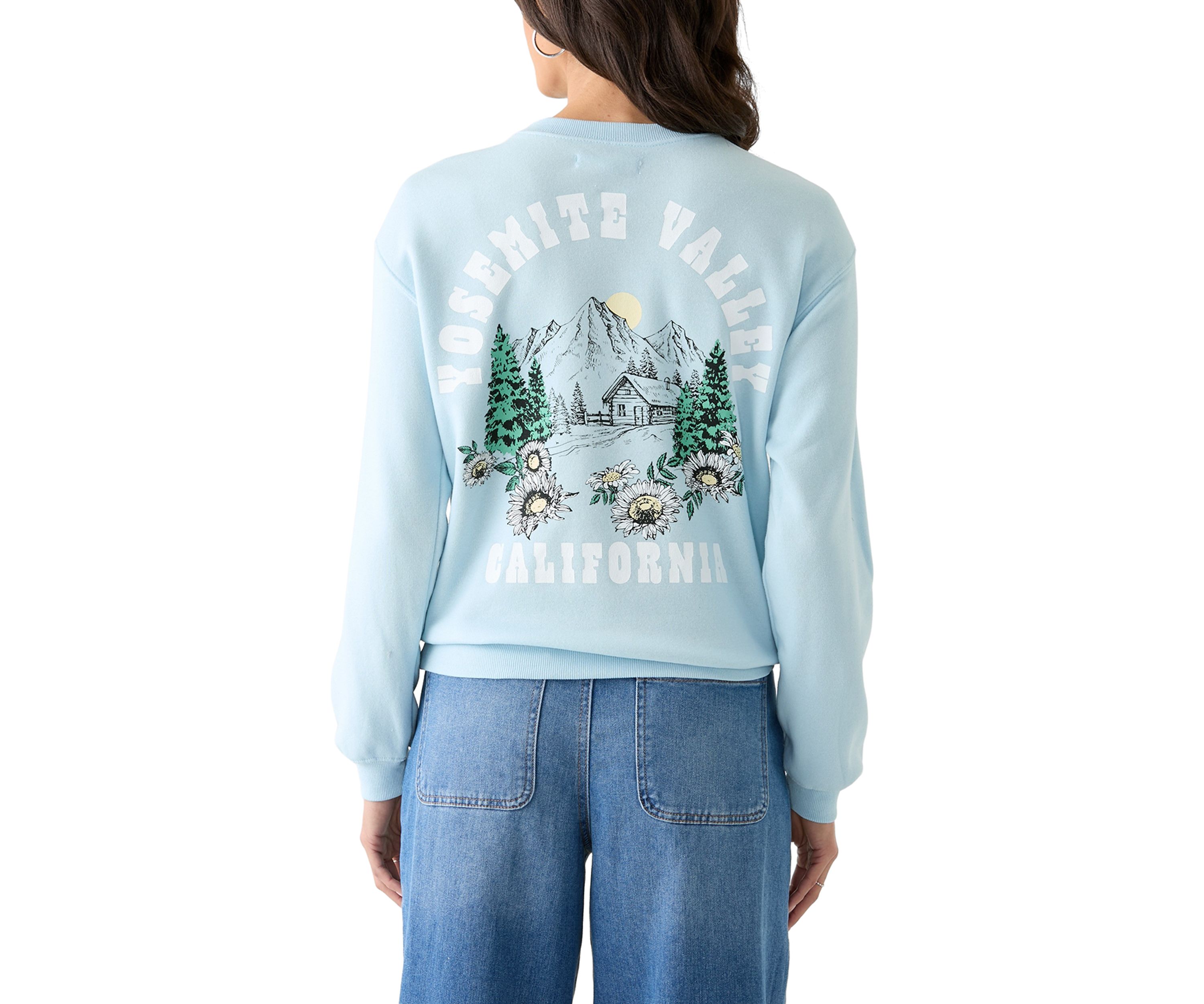 Womens Long Sleeve Yosemite Graphic Boyfriend Pullover
