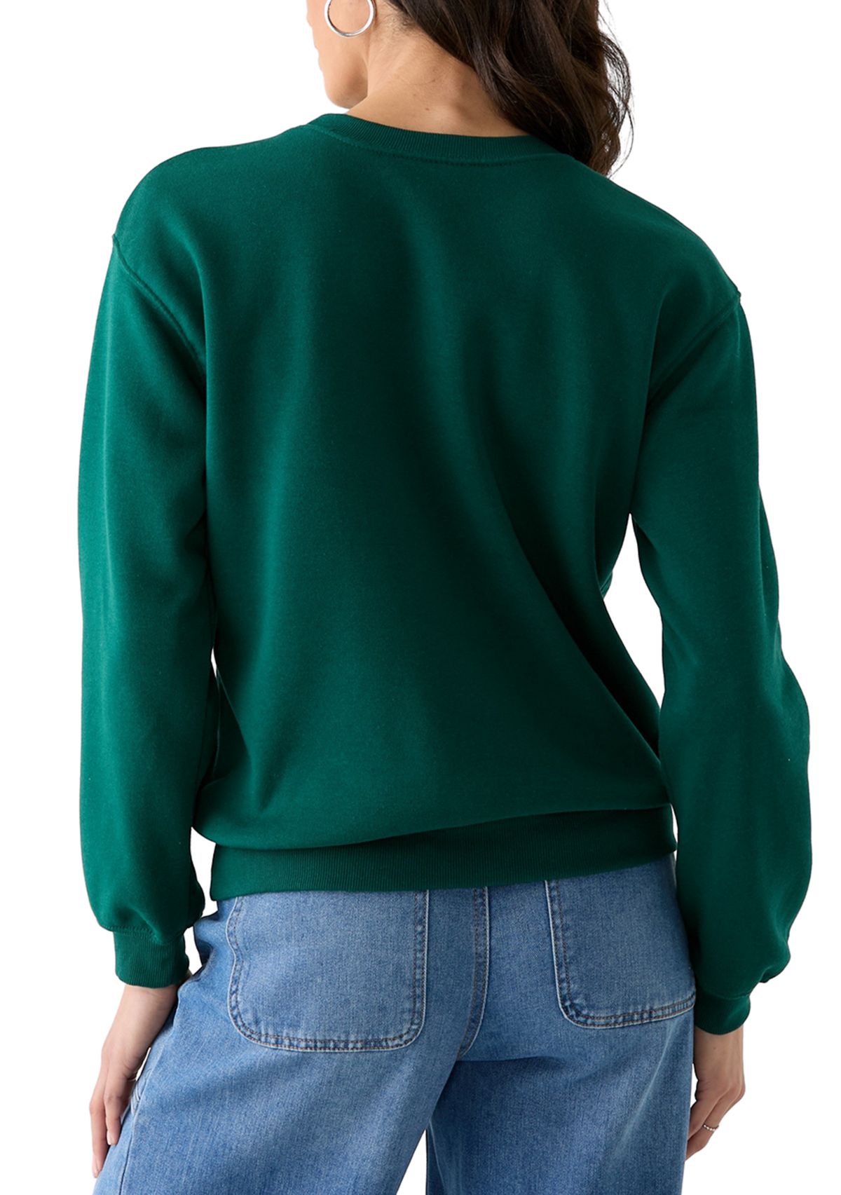 Womens Long Sleeve Graphic Boyfriend Pullover