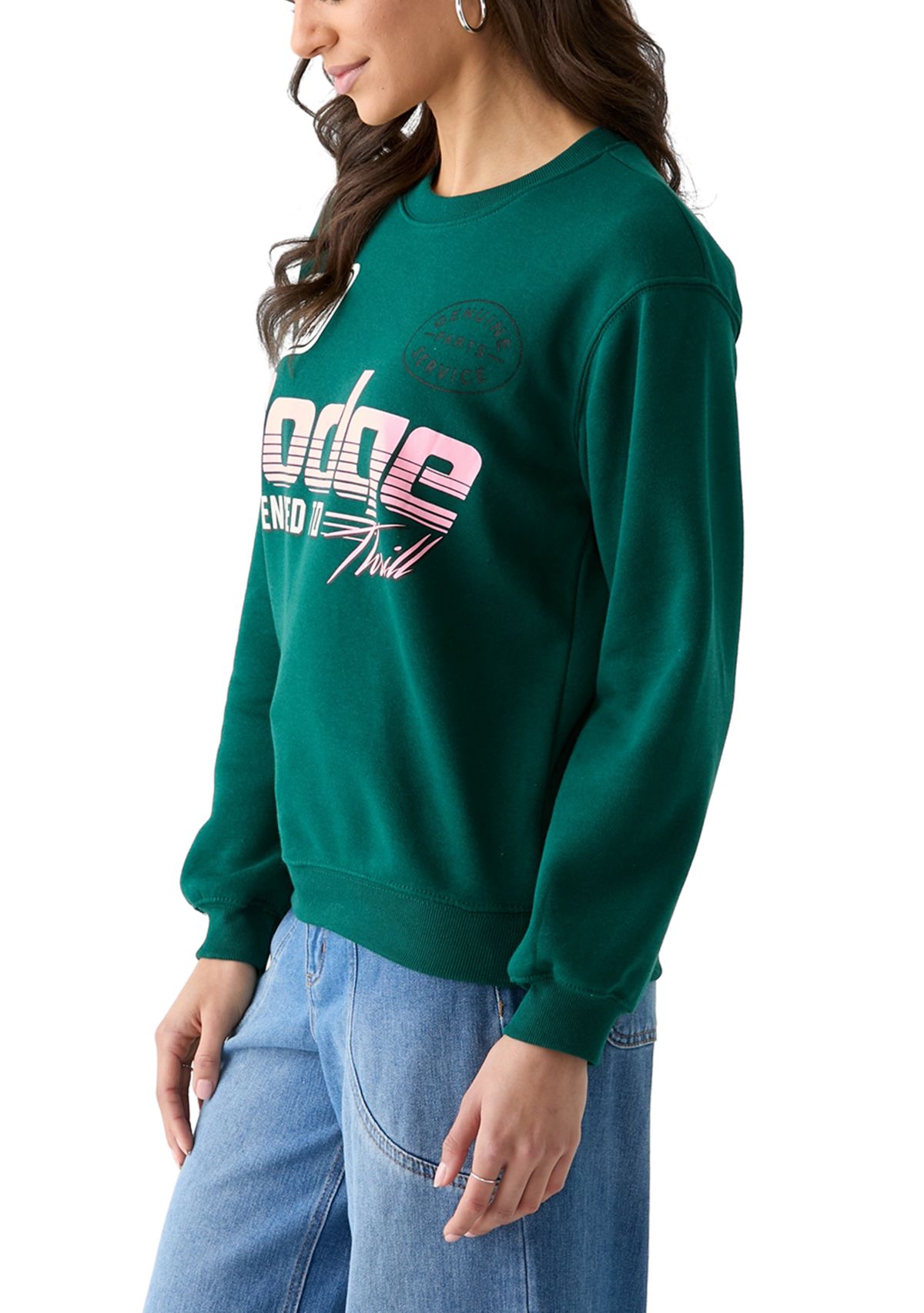 Womens Long Sleeve Graphic Boyfriend Pullover