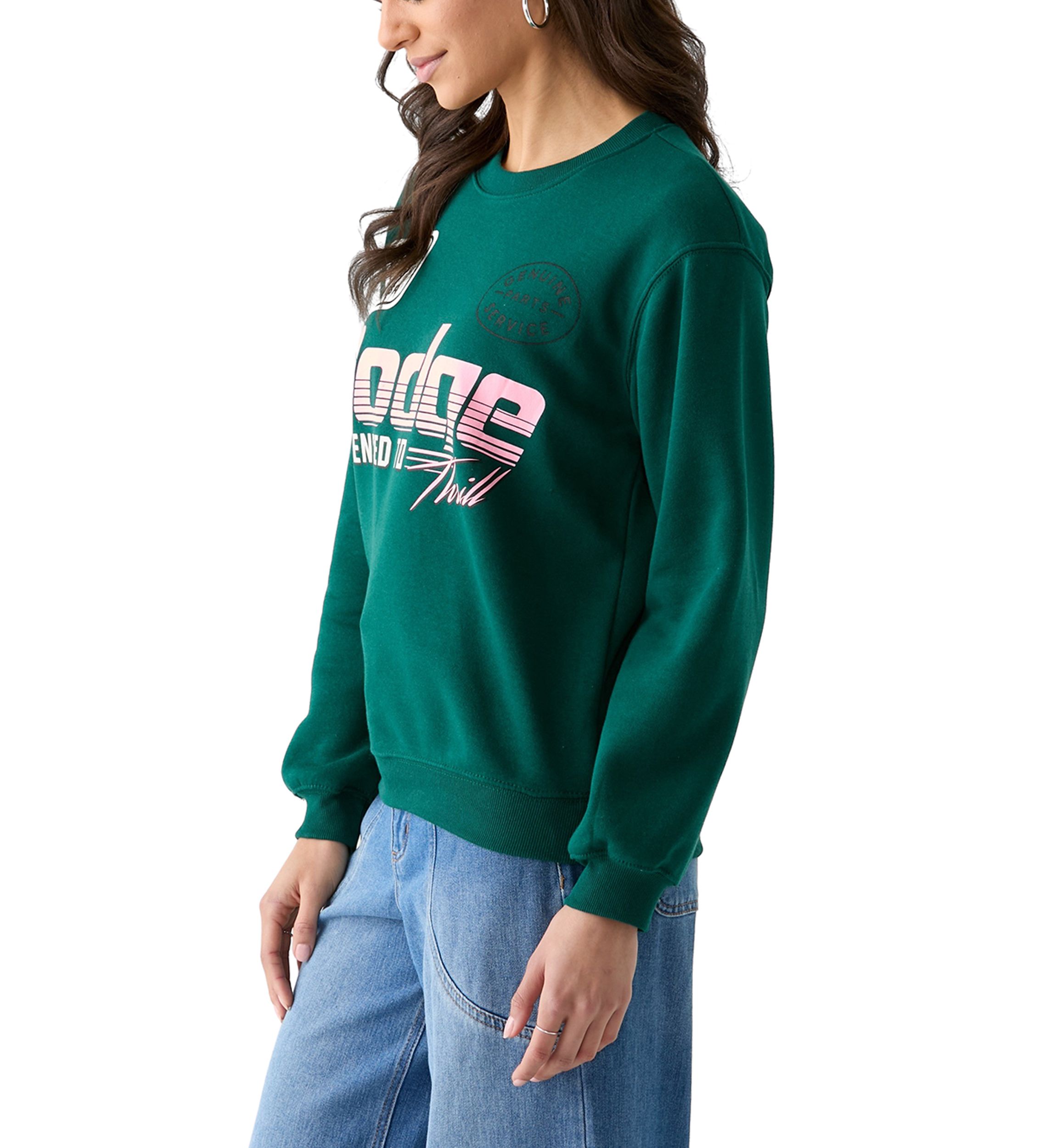 Womens Long Sleeve Graphic Boyfriend Pullover