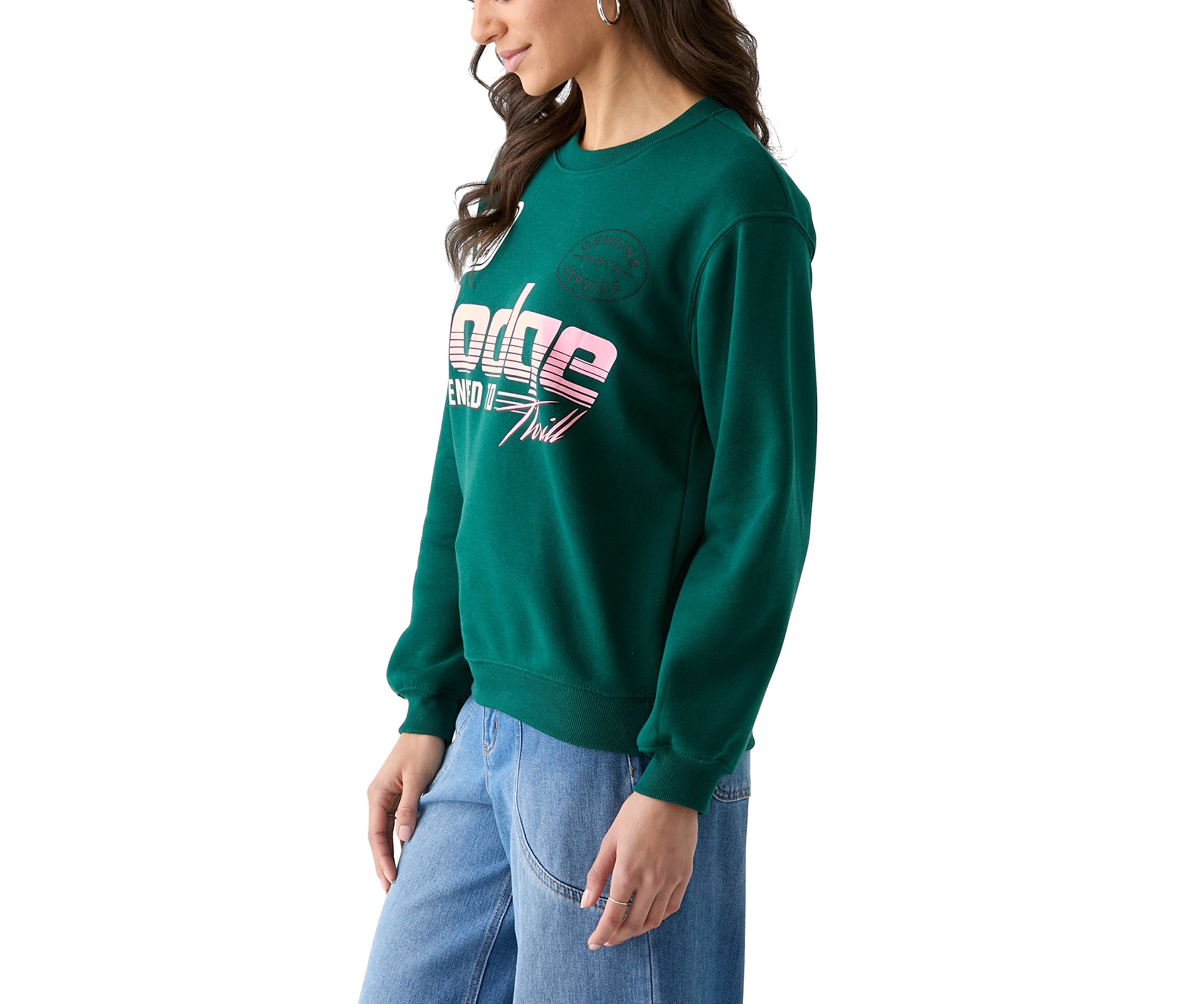 Womens Long Sleeve Graphic Boyfriend Pullover