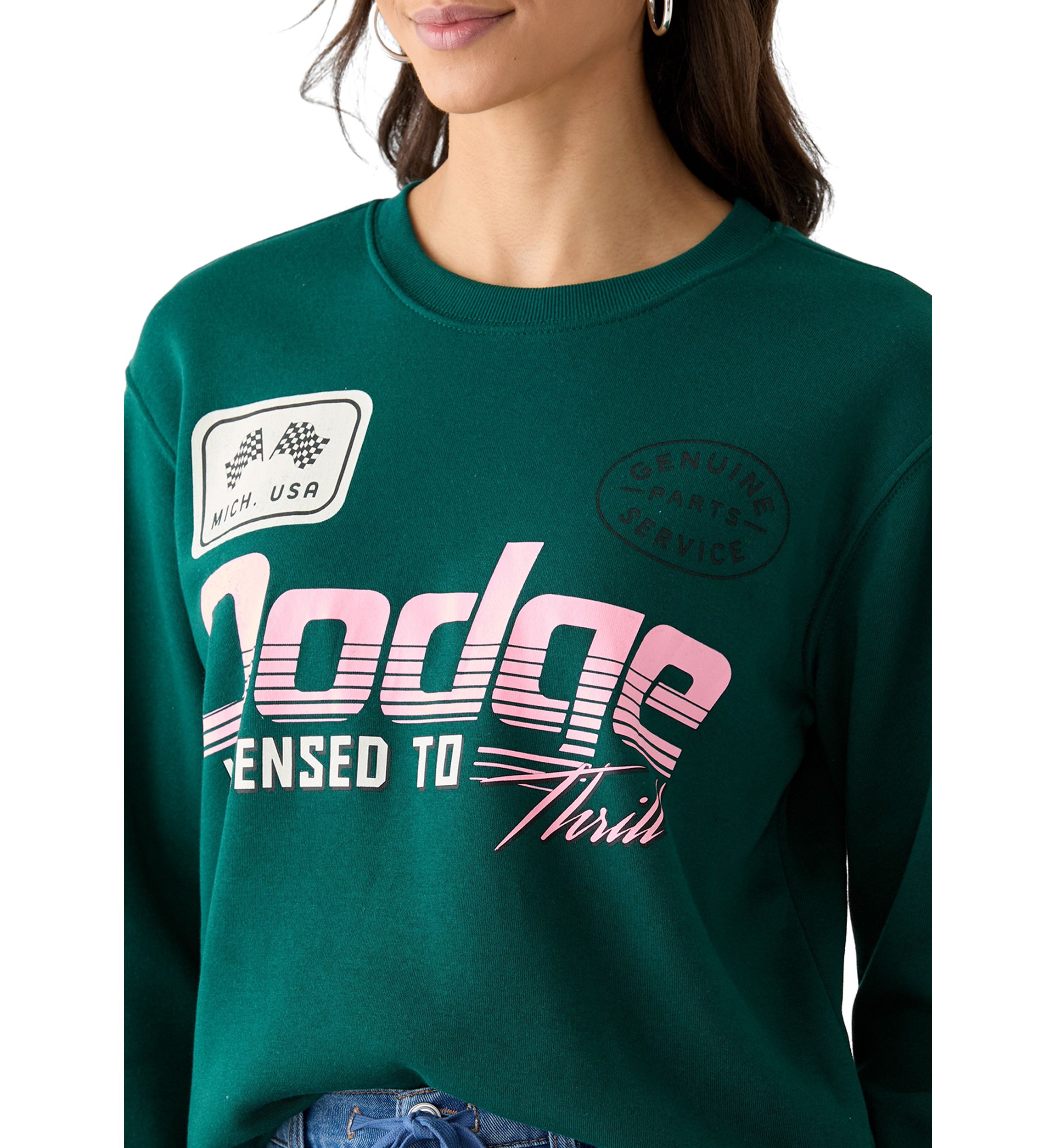Womens Long Sleeve Graphic Boyfriend Pullover