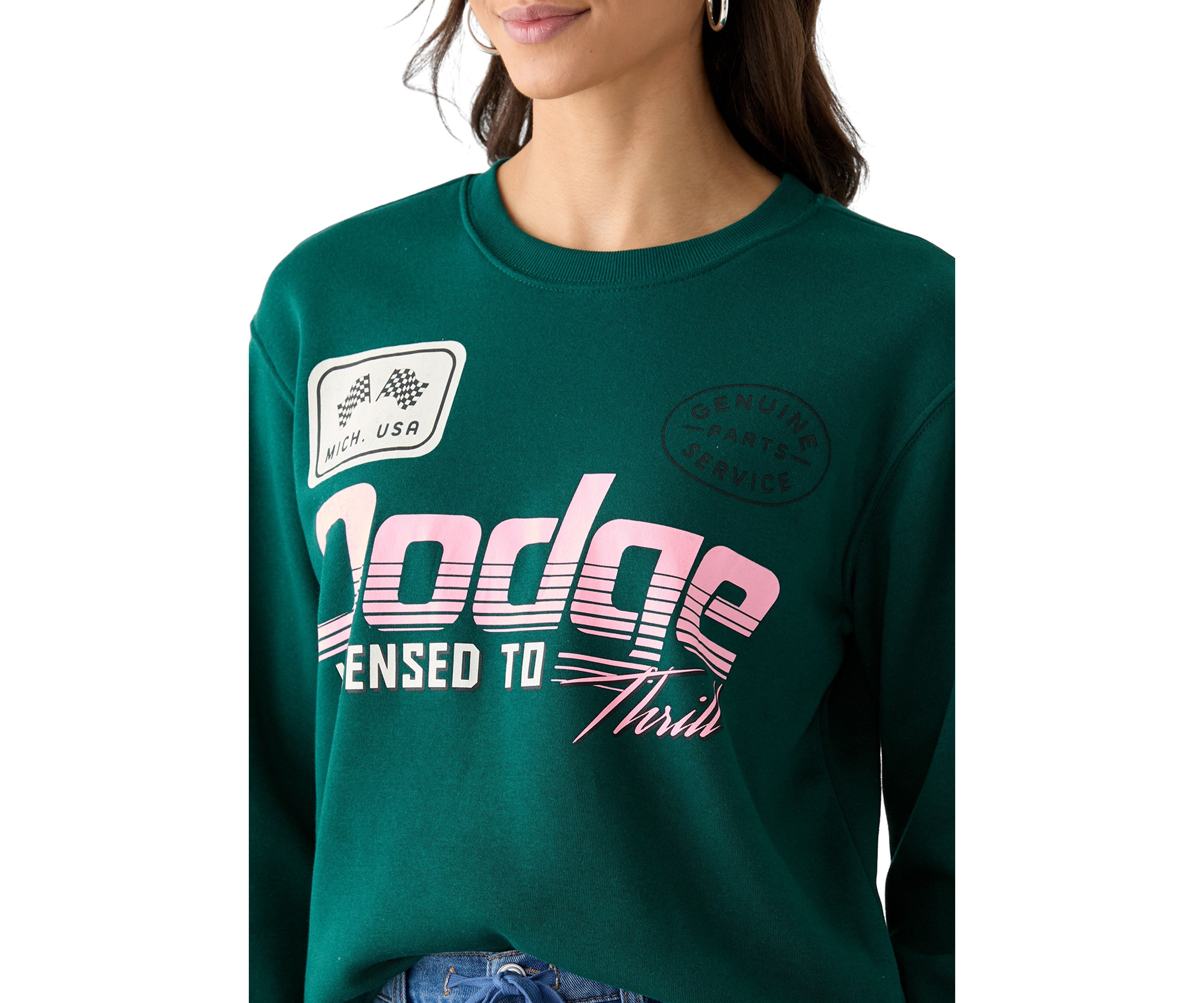 Womens Long Sleeve Graphic Boyfriend Pullover
