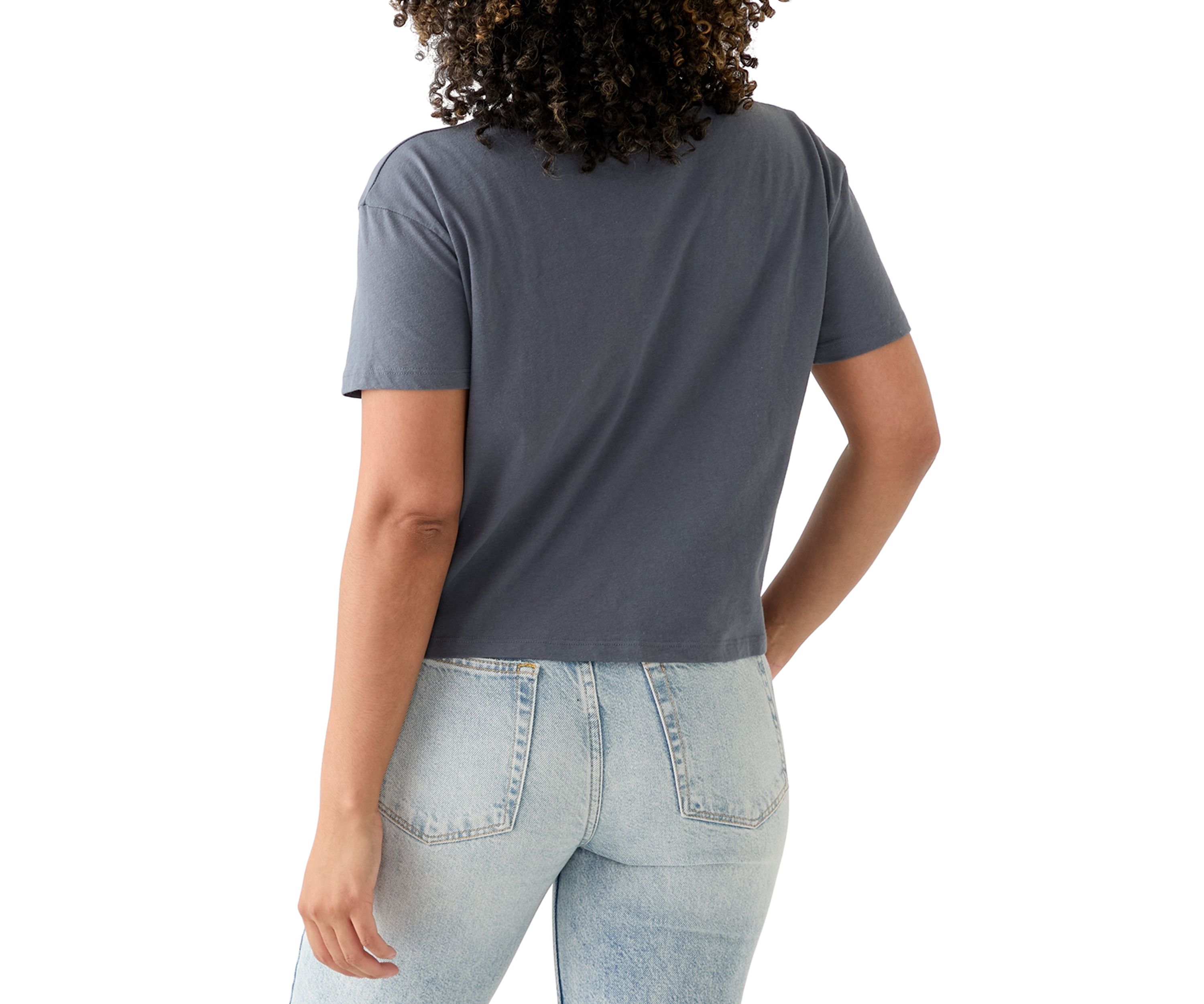 Womens Short Sleeve Boxy Graphic T-Shirt 