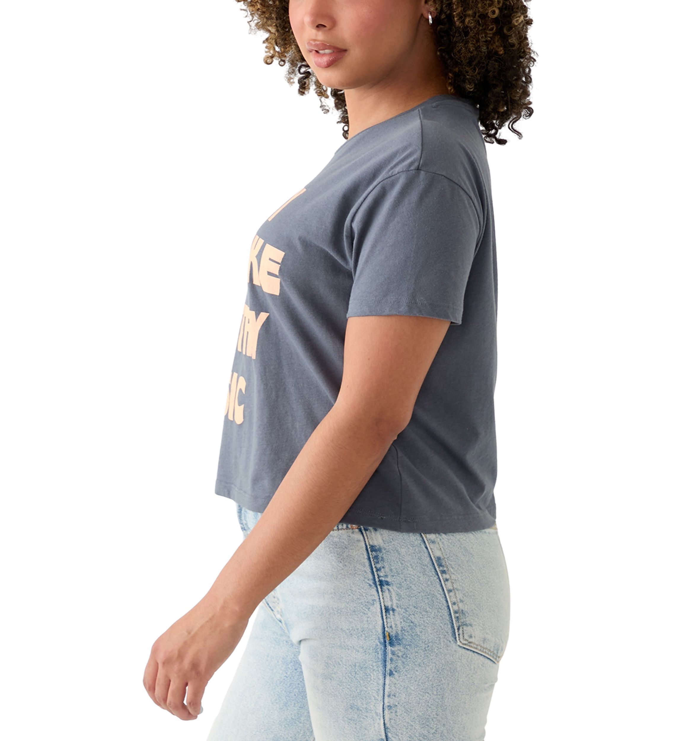 Womens Short Sleeve Boxy Graphic T-Shirt 