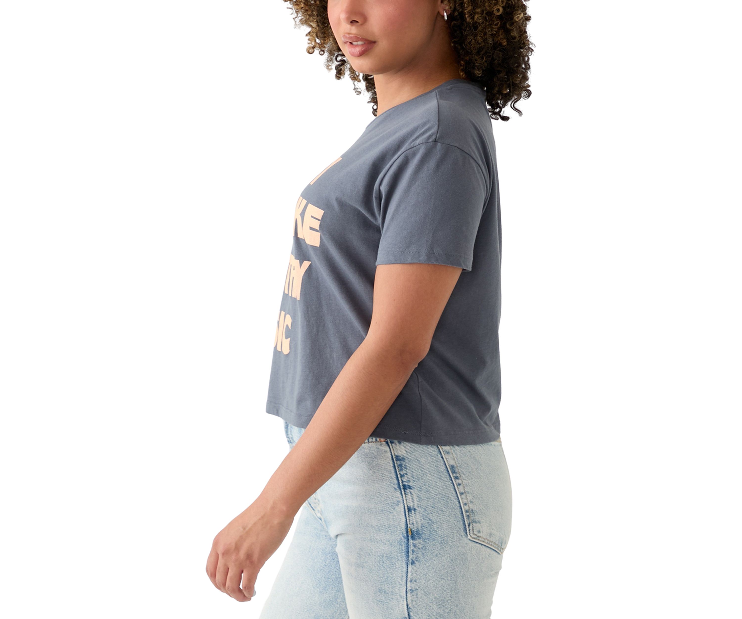 Womens Short Sleeve Boxy Graphic T-Shirt 