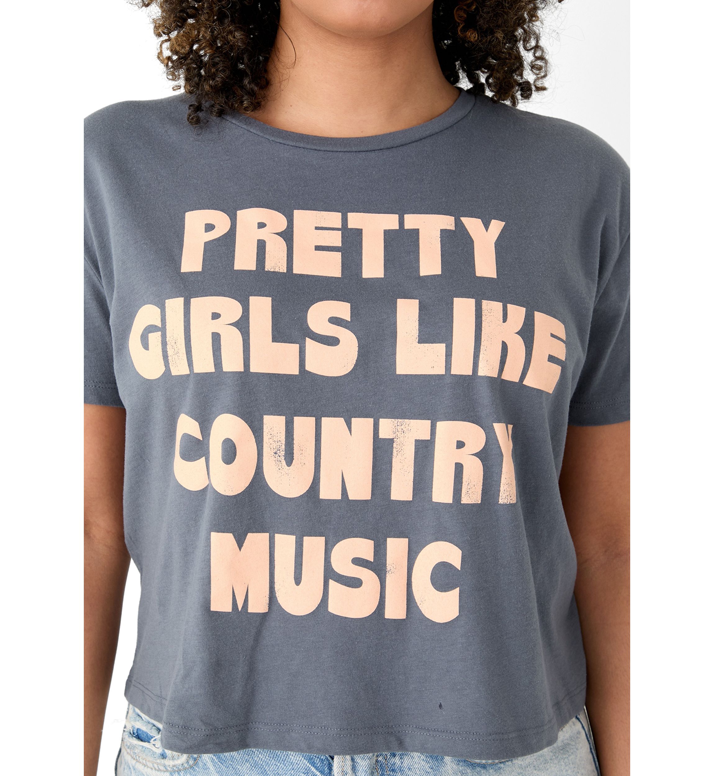 Womens Short Sleeve Boxy Graphic T-Shirt 