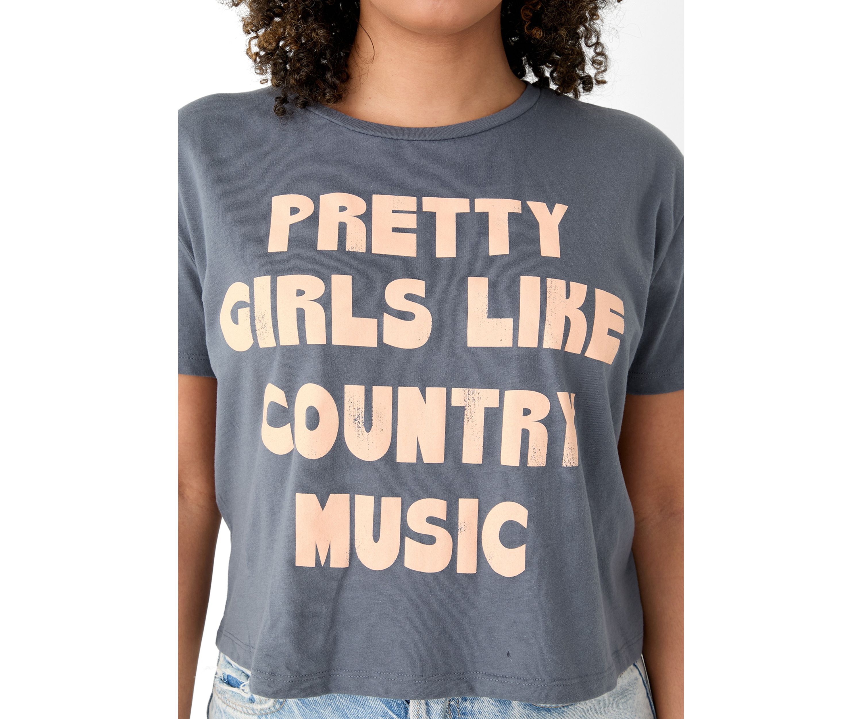 Womens Short Sleeve Boxy Graphic T-Shirt 