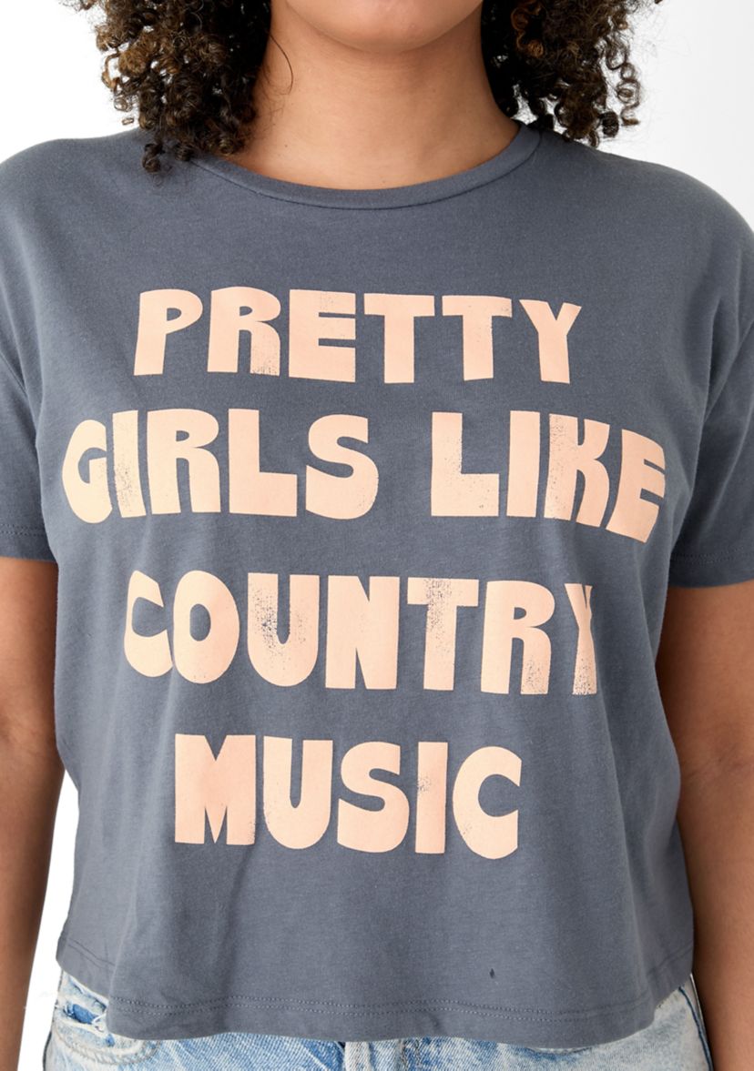 Womens Short Sleeve Boxy Graphic T-Shirt 