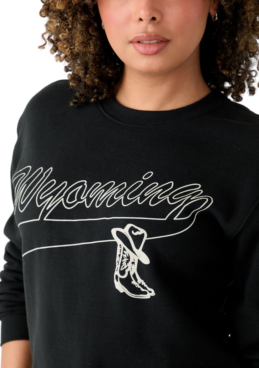  Womens Long Sleeve Wyoming Graphic Pullover 