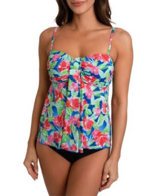 Beach House Swim Willow Twist Front Underwire Tankini Top - Retro Dot