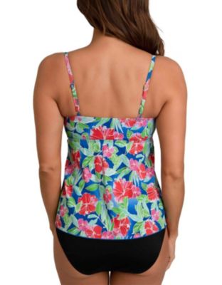 Women's A Shore Fit Lillies Tummy Solutions Waterfall Swim Top