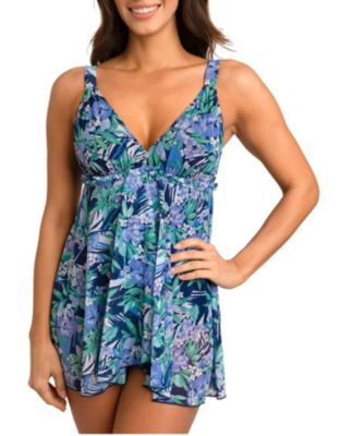 Jungle Jive Mesh Thigh Solutions V Neck Flyaway Dress