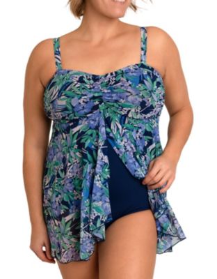 Jungle Jive Mesh Thigh Solutions Plus Bandeau Flyaway Dress