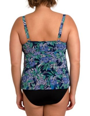 Calvin Klein blue white pink floral racerback workout swim top size XL Size  16