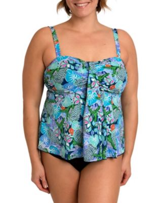 Women's A Shore Fit Beyond Eden Mesh Tummy Solutions V Neck