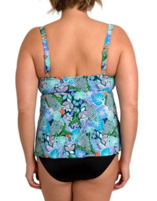 Imperial Paisley Marvel Shirred Underwire Tankini Top C-DD Cups