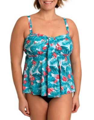 Women's A Shore Fit Lillies Tummy Solutions Waterfall Swim Top