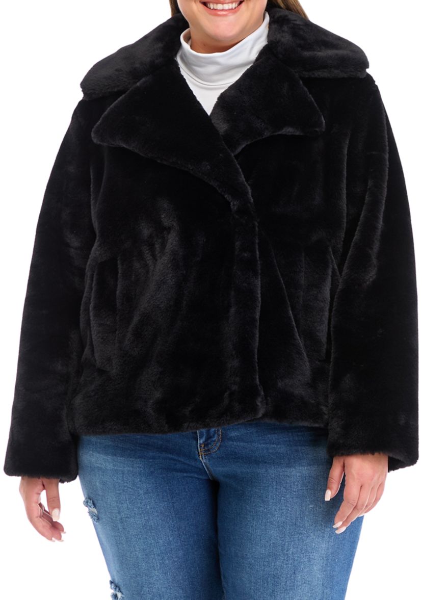 Plus Size Faux Fur Jacket