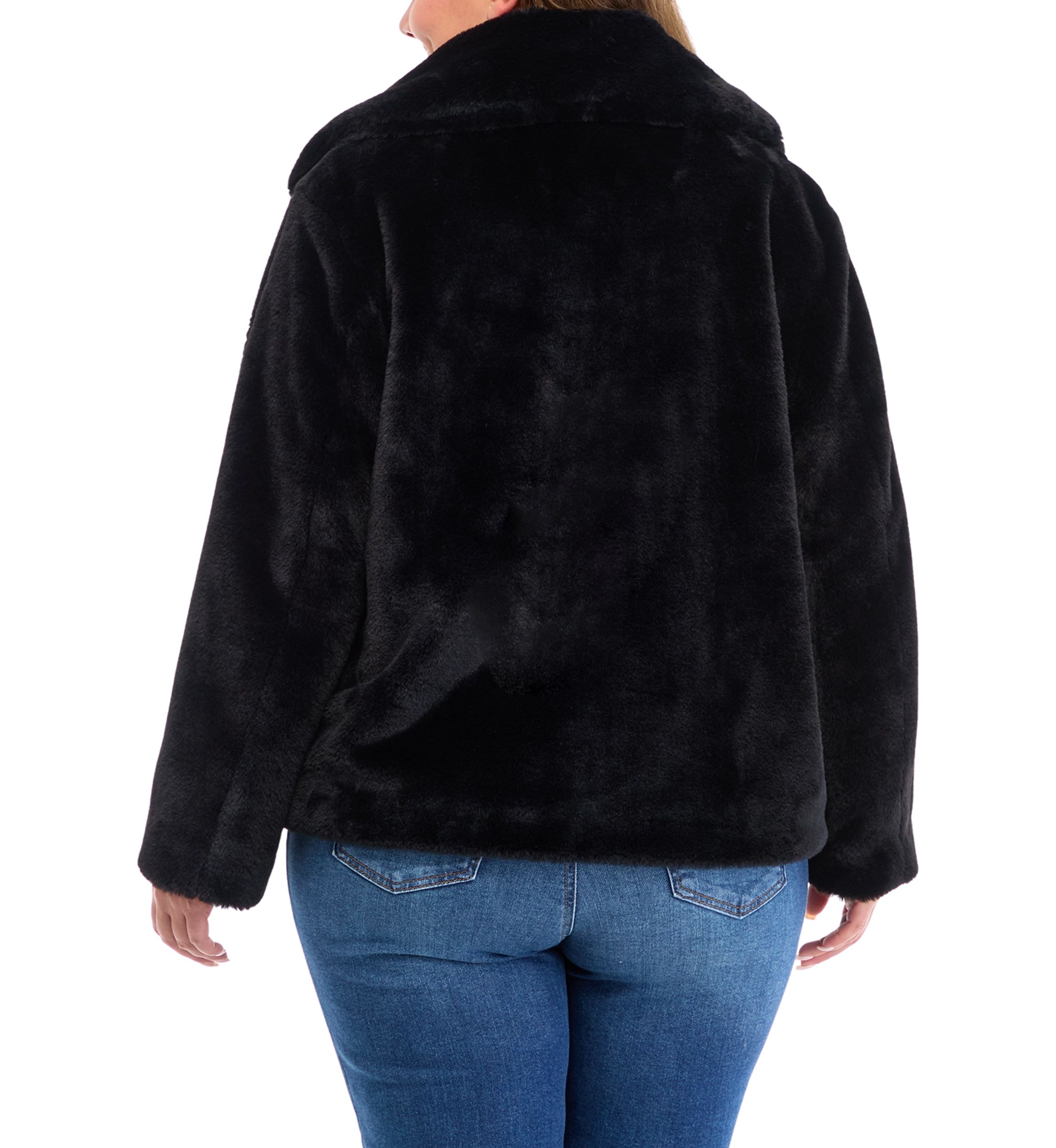 Plus Size Faux Fur Jacket