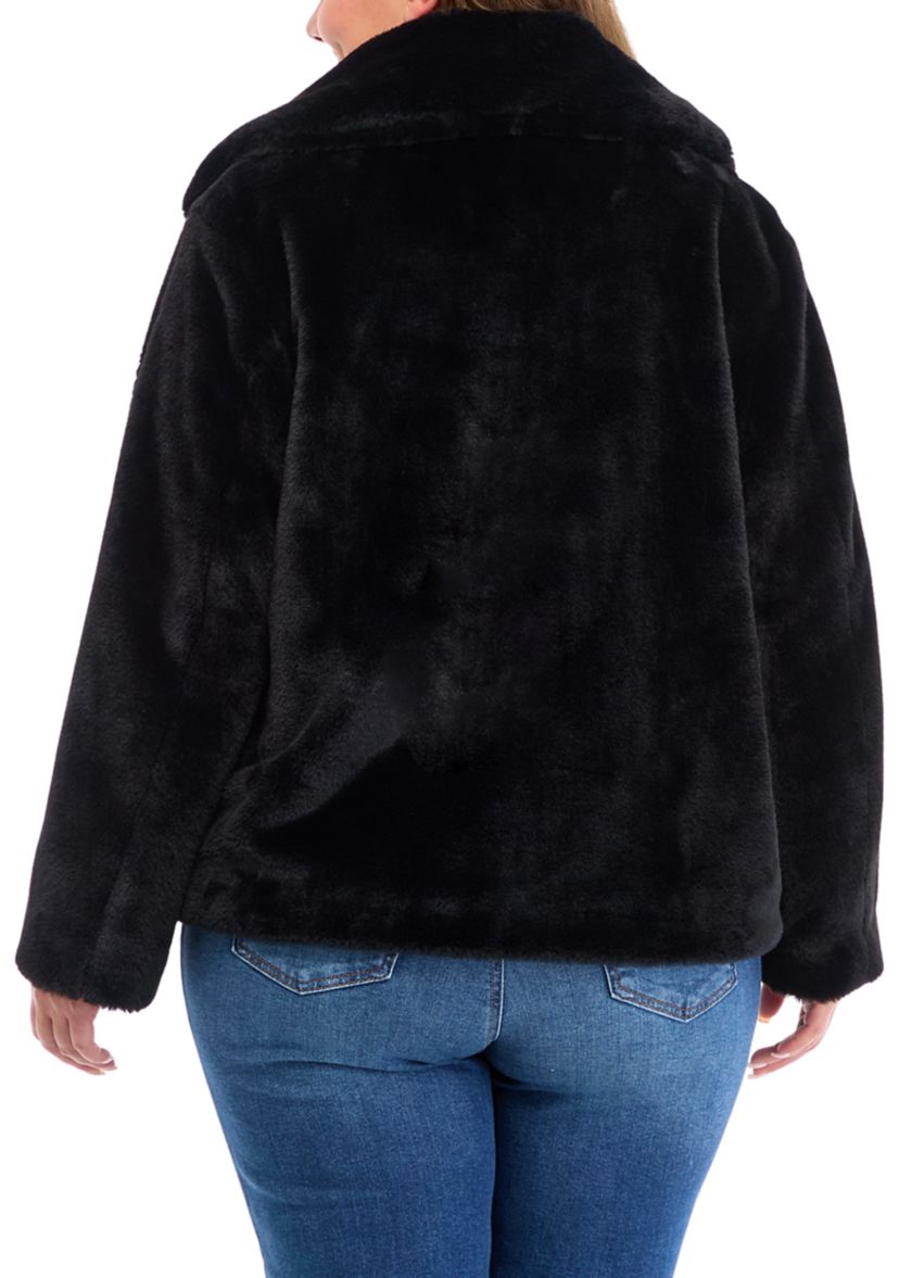 Plus Size Faux Fur Jacket