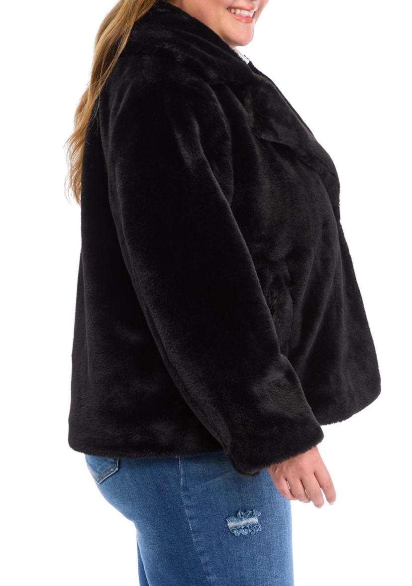 Plus Size Faux Fur Jacket