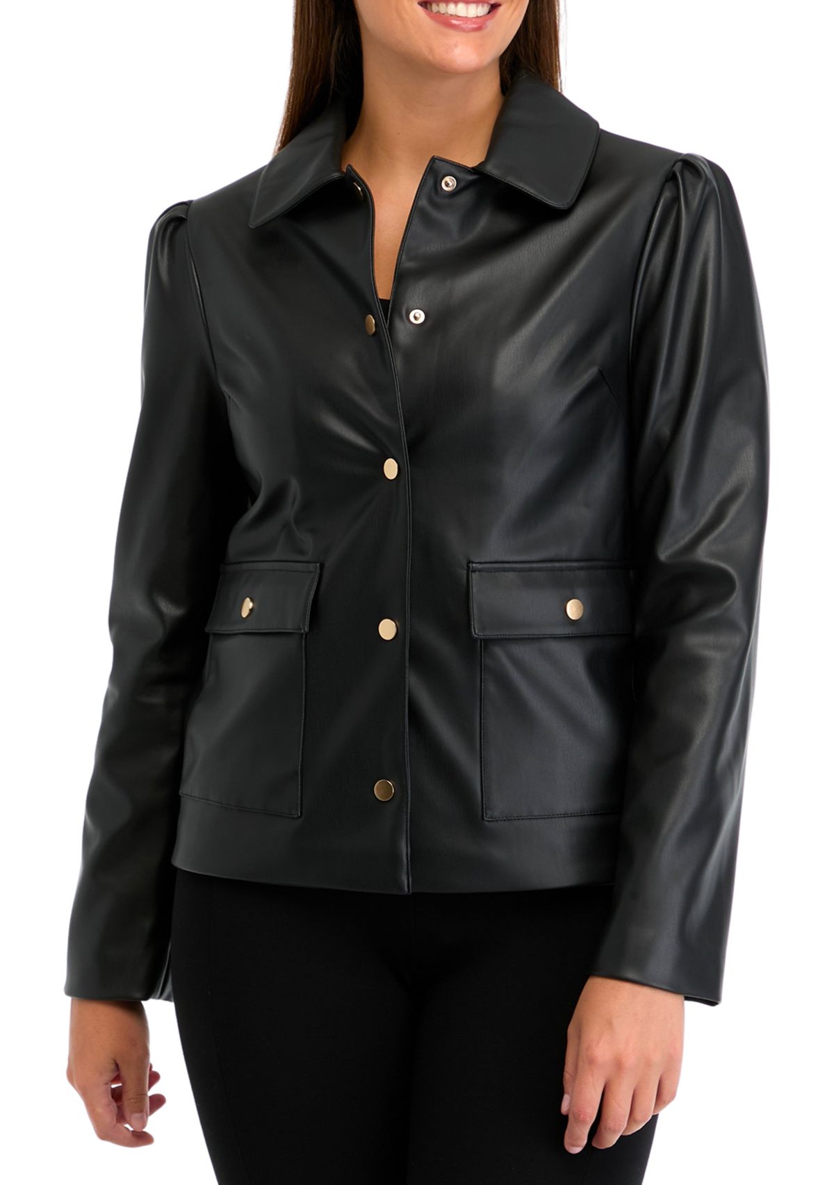 Womens Cropped Leather Jacket