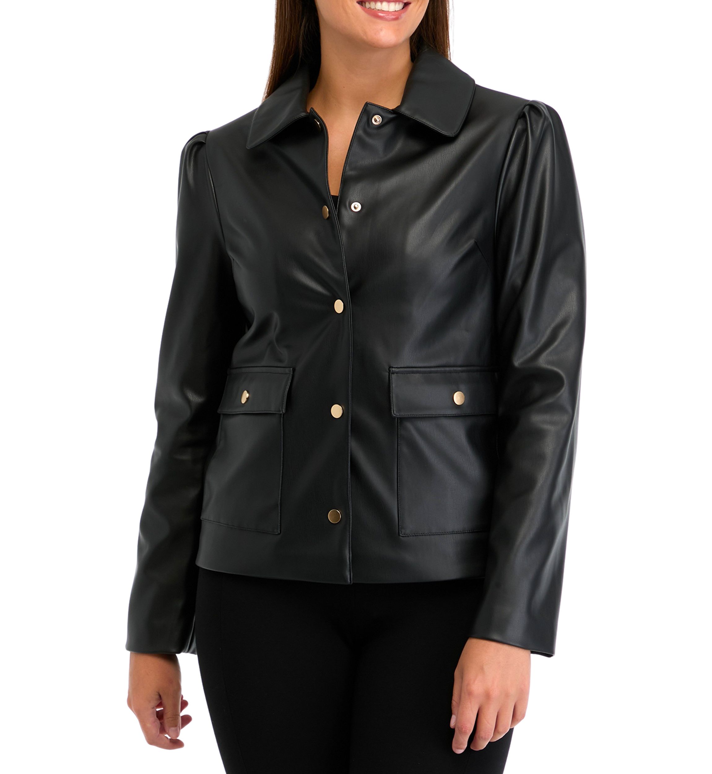 Womens Cropped Leather Jacket