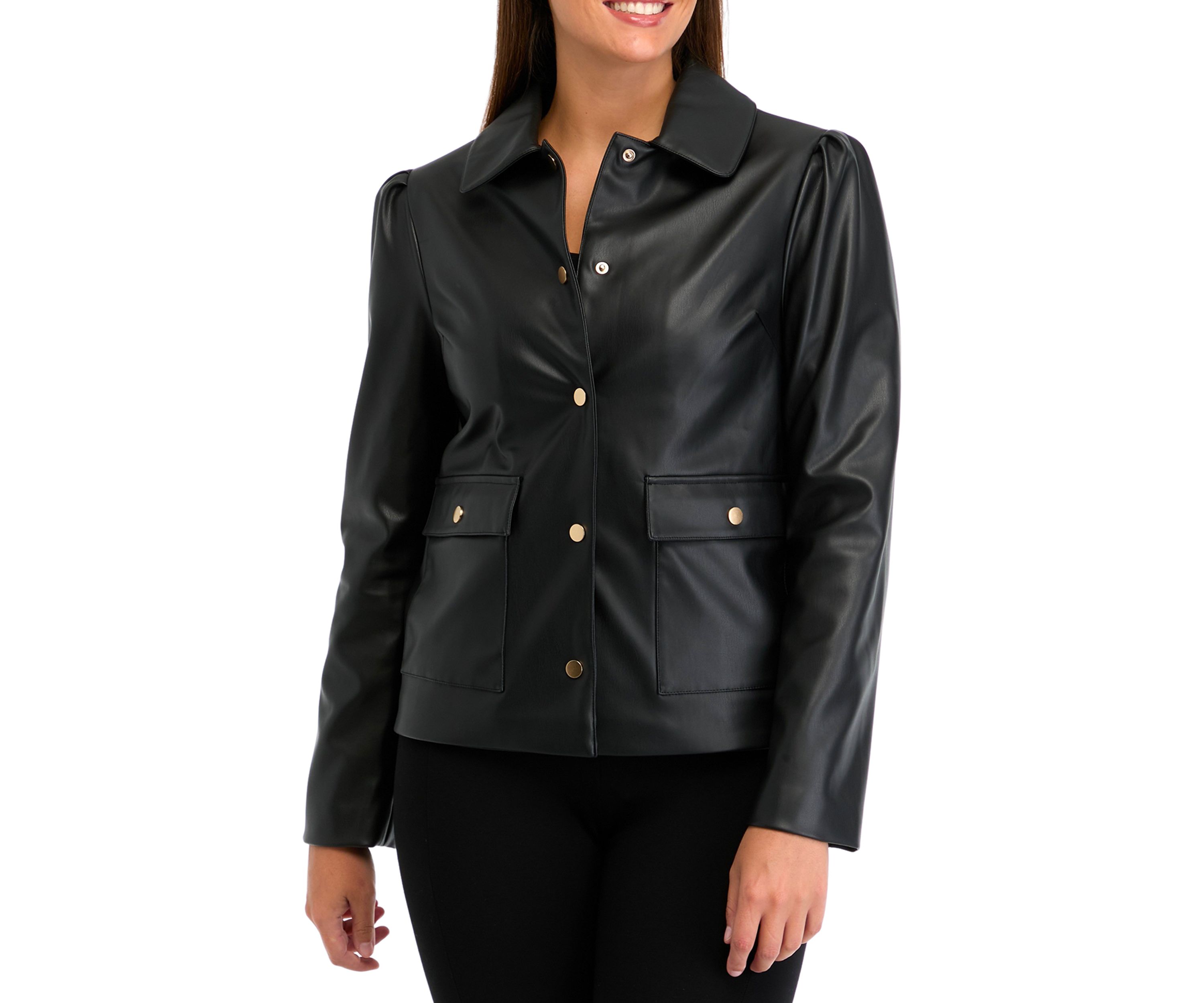 Womens Cropped Leather Jacket