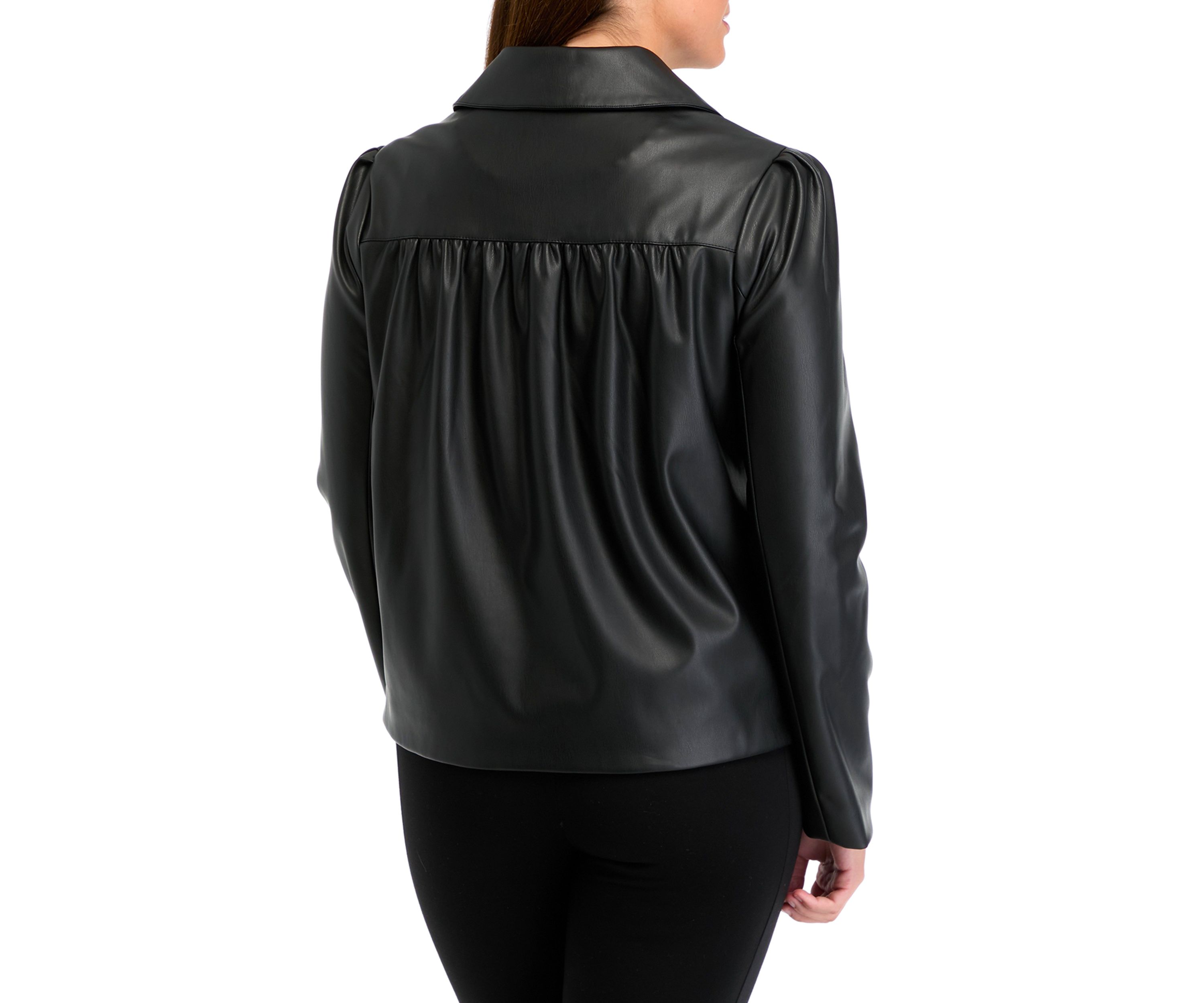 Womens Cropped Leather Jacket