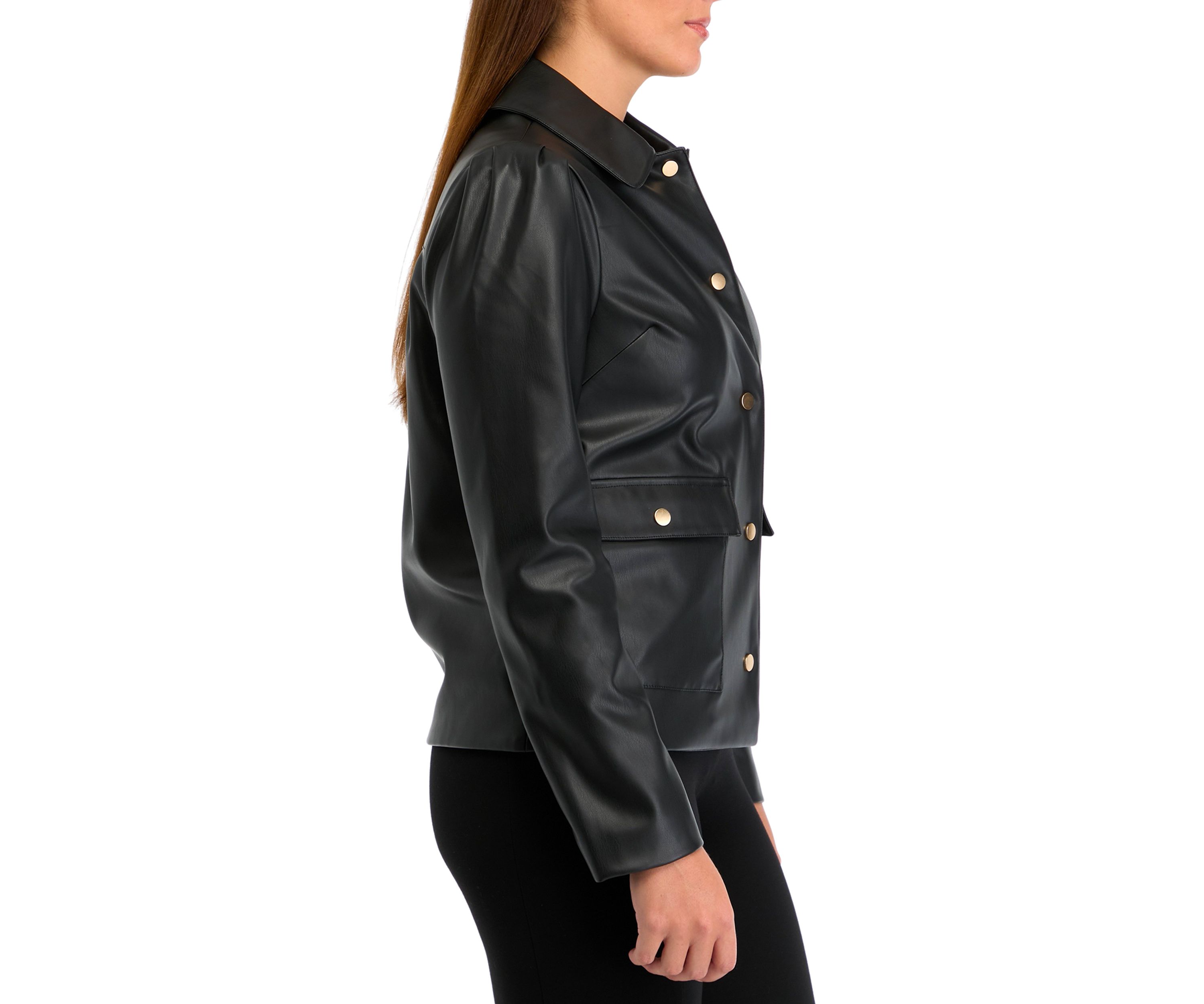 Womens Cropped Leather Jacket