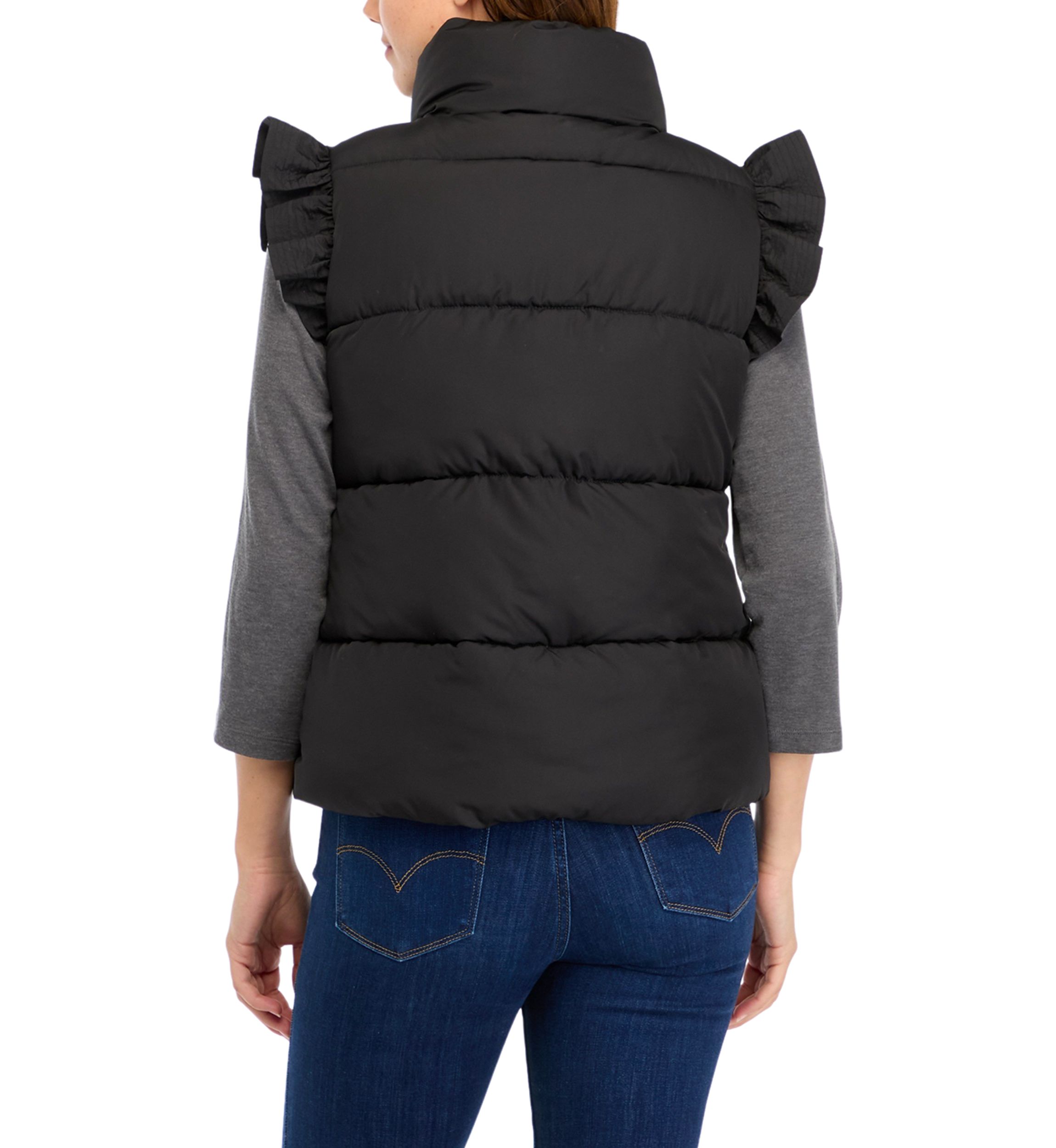 Womens Ruffle Shoulder Vest