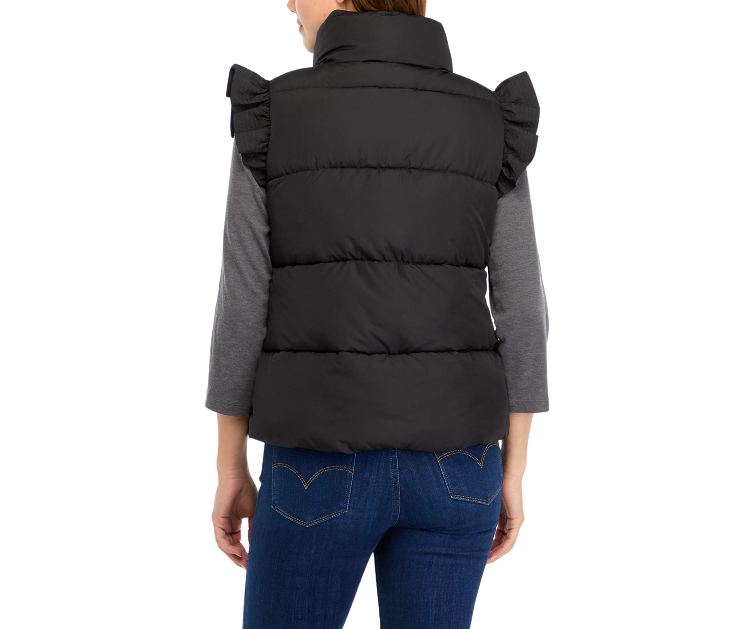 Womens Ruffle Shoulder Vest