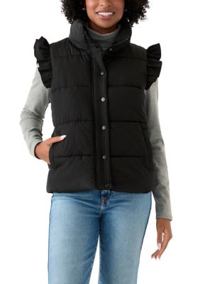 Womens Flutter Sleeve Puffer Vest