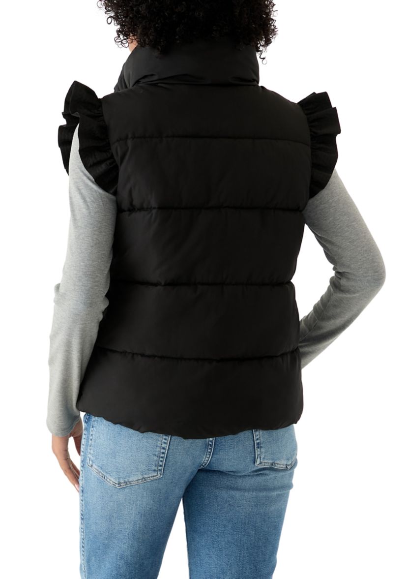 Womens Flutter Sleeve Puffer Vest