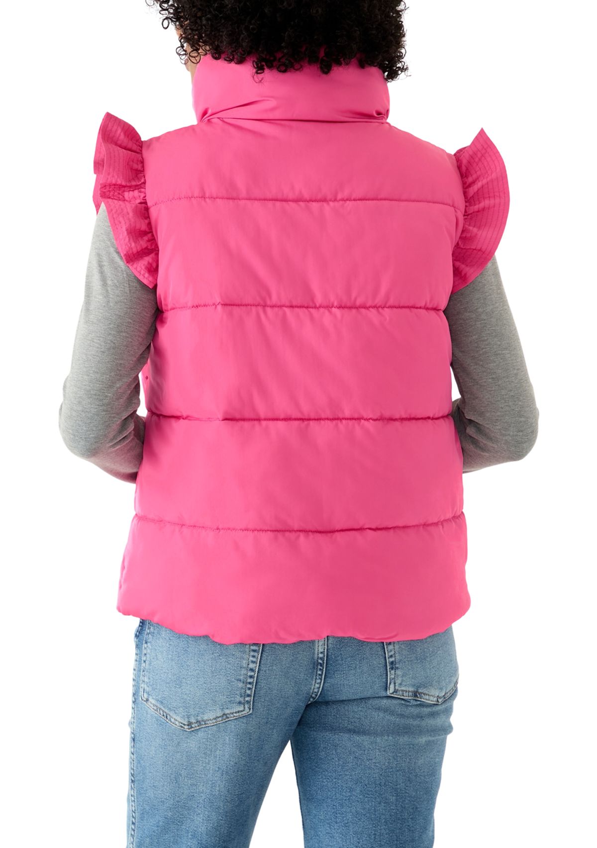 Womens Flutter Sleeve Puffer Vest