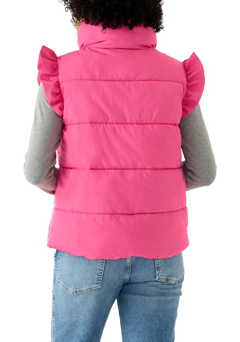 Womens Flutter Sleeve Puffer Vest