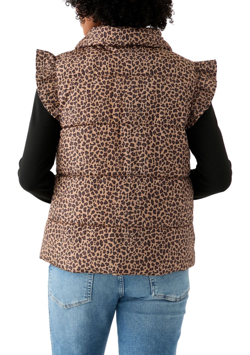 Womens Flutter Sleeve Puffer Vest