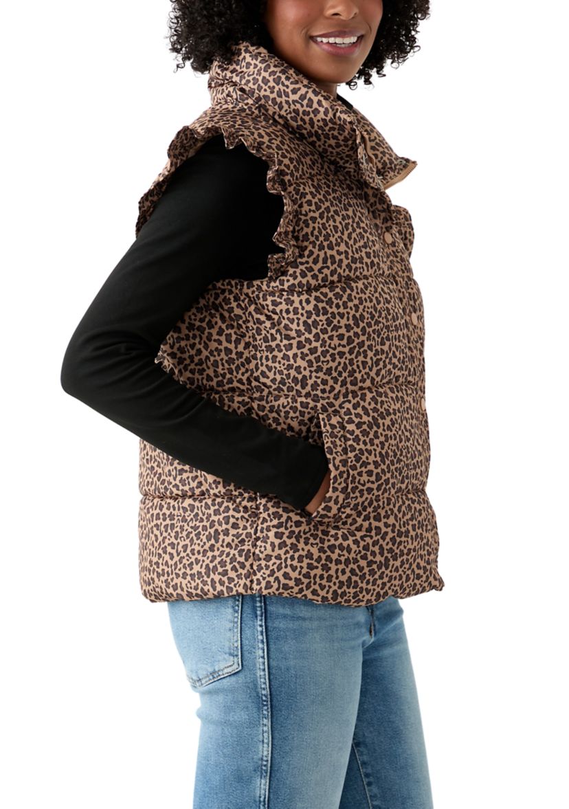 Womens Flutter Sleeve Puffer Vest