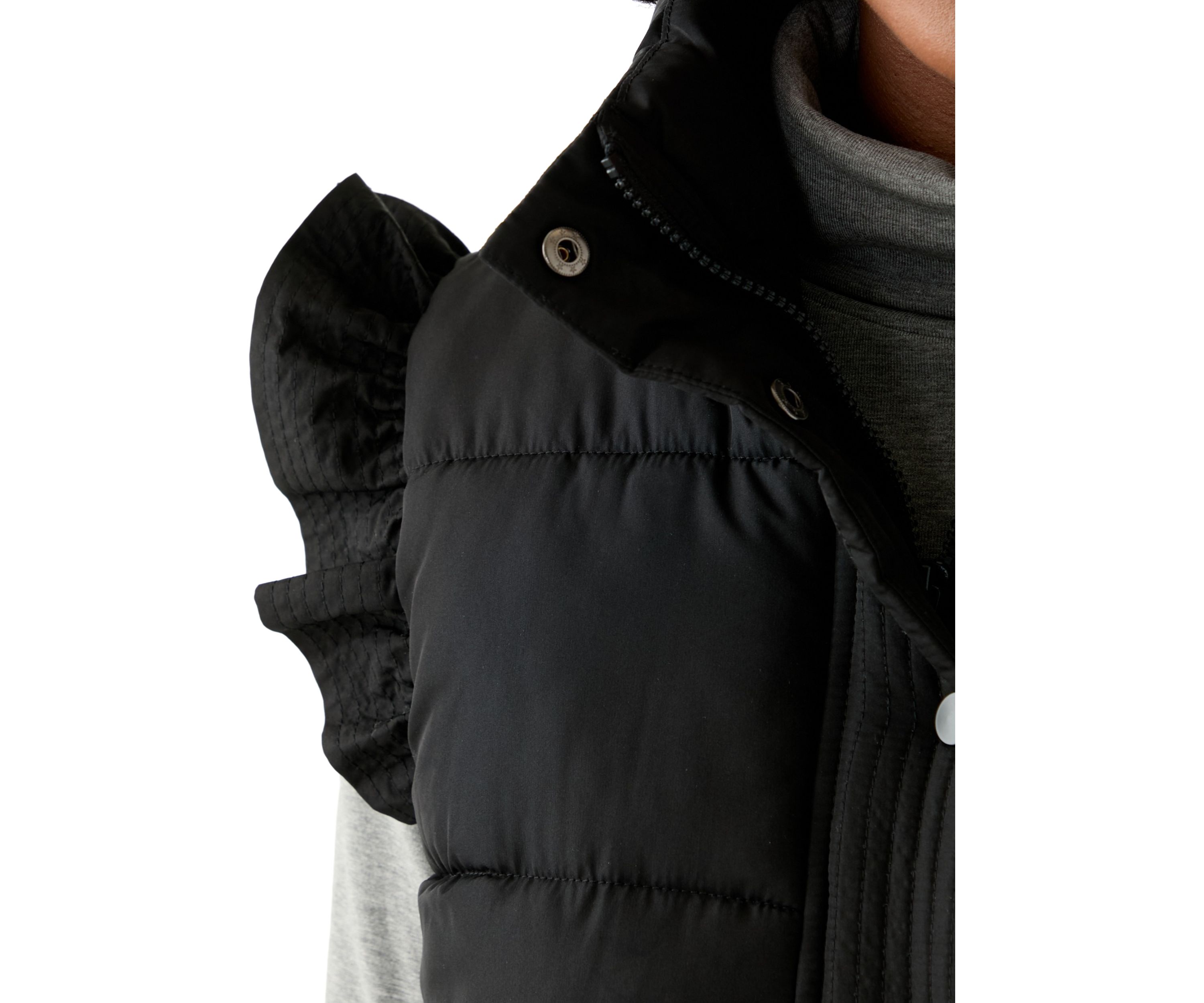 Womens Flutter Sleeve Puffer Vest